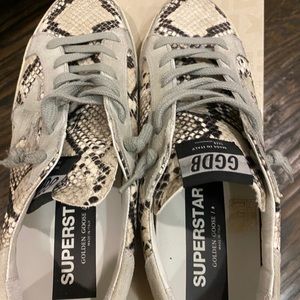 Golden goose snake print superstars sz 38